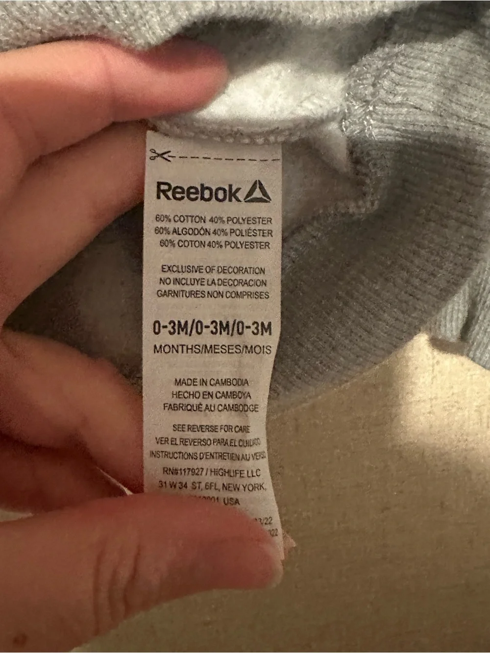 Reebok soft gray